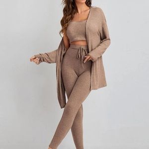 Waffle Knit Tank Top, Leggings, and Coat